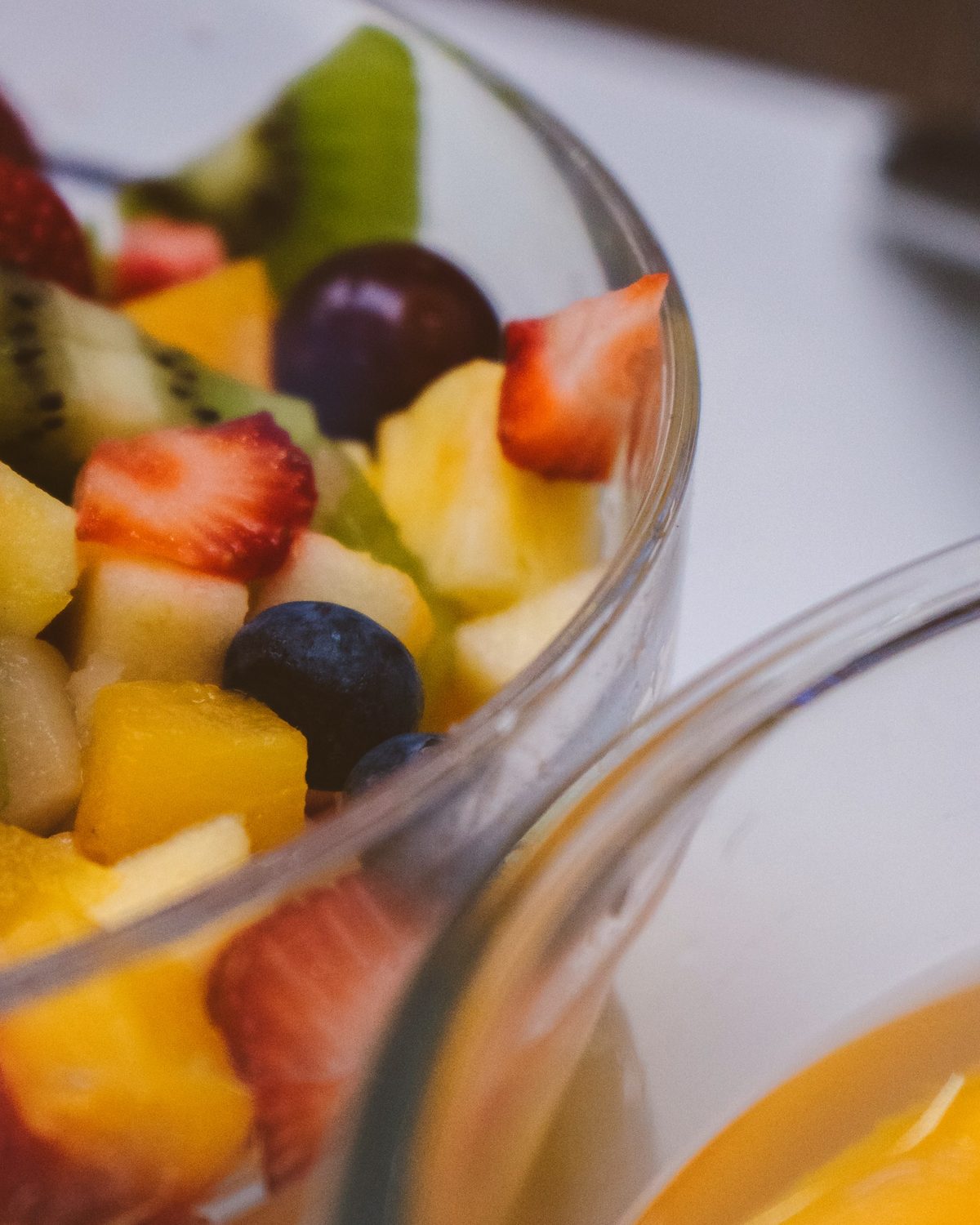 Frutas frescas cortadas